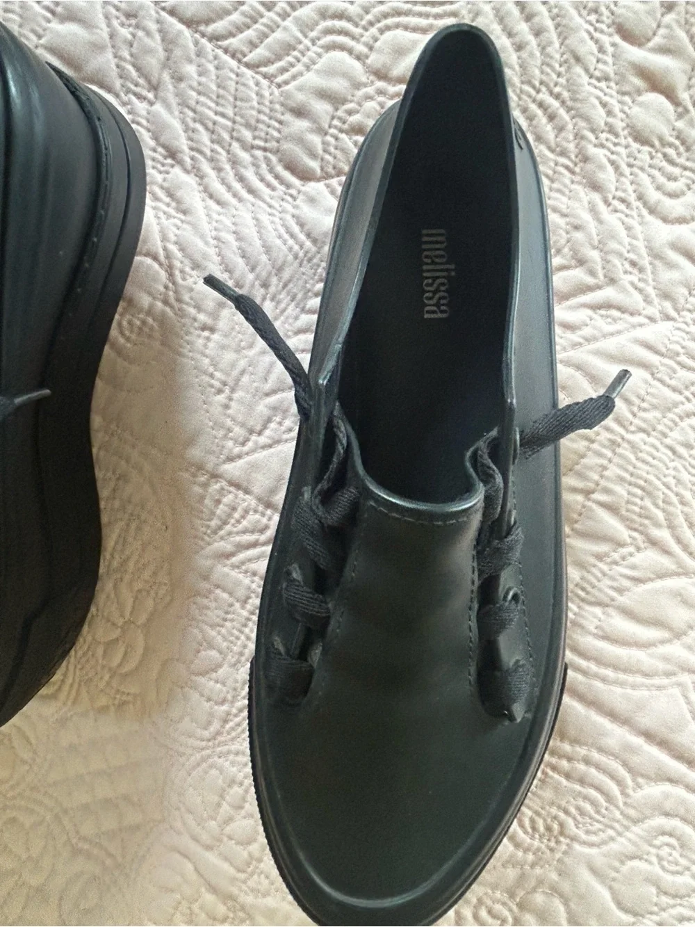 Melissa Ulitsa Black Women's Platform Lace-Up Sneakers